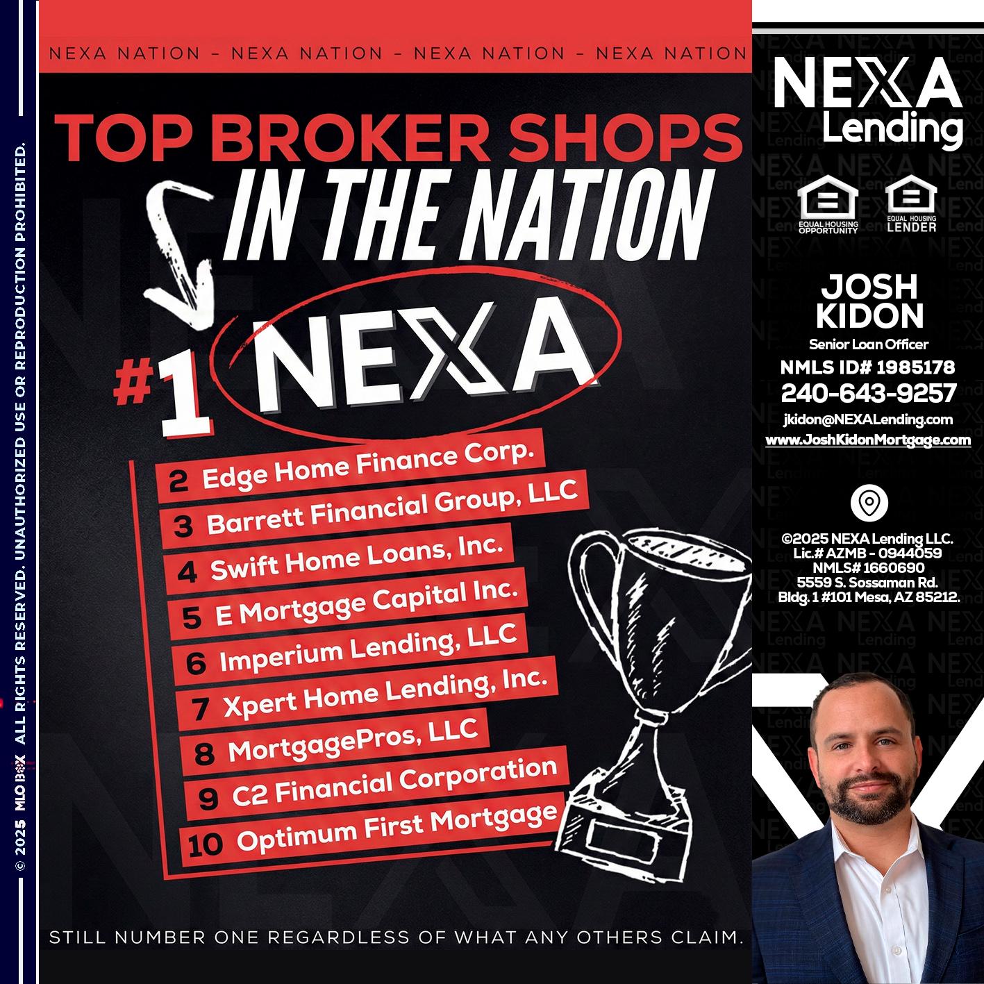 top broker - Joshua Kidon -Senior Loan Officer