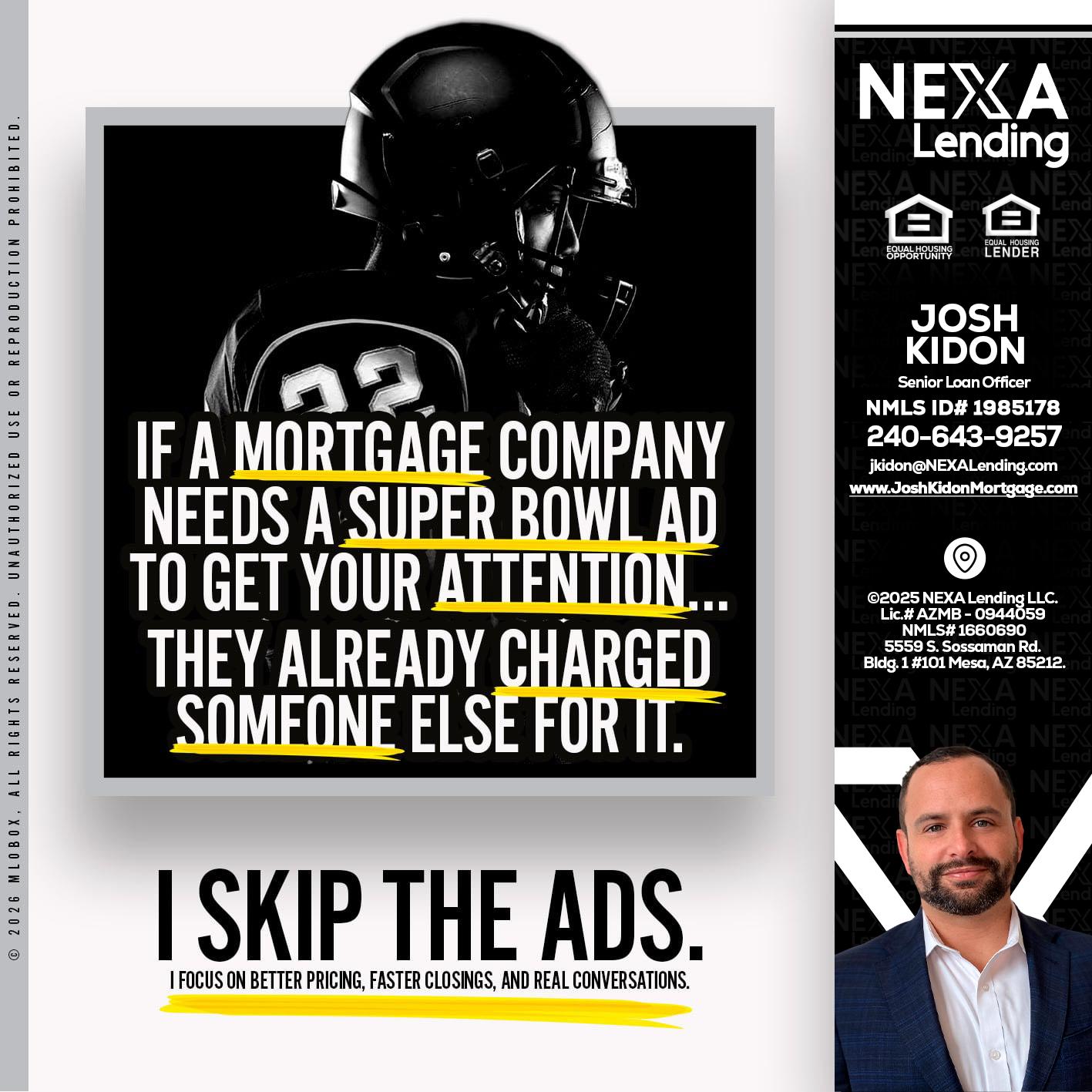 if a mortgage ad - Joshua Kidon -Senior Loan Officer