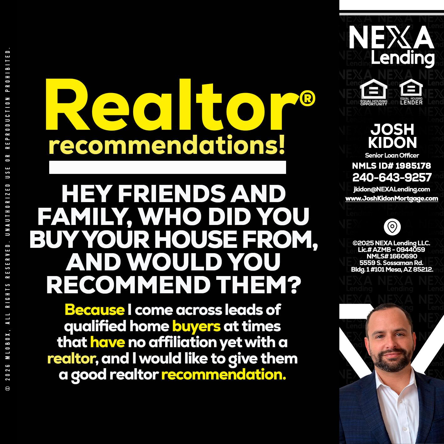 REALTOR - Joshua Kidon -Senior Loan Officer