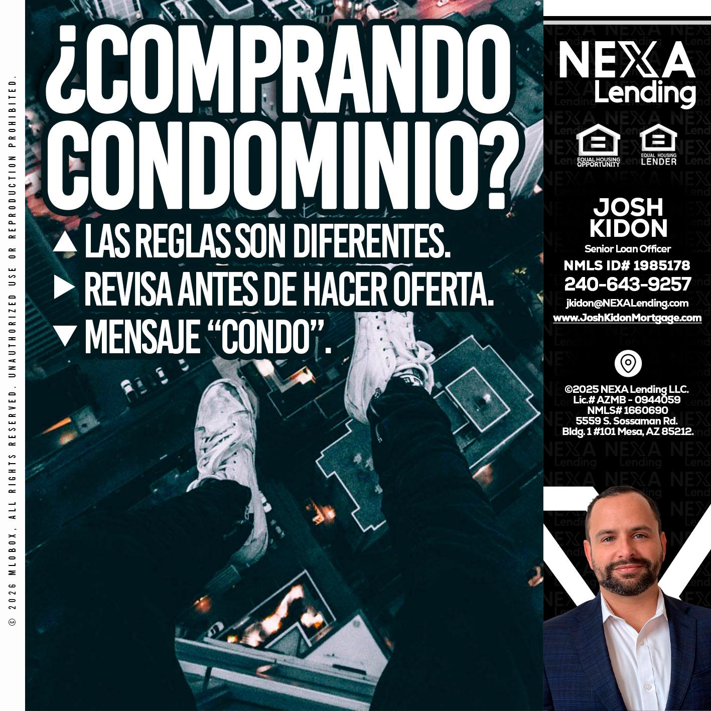 COMPRANDO CONDOMINIO? - Joshua Kidon -Senior Loan Officer