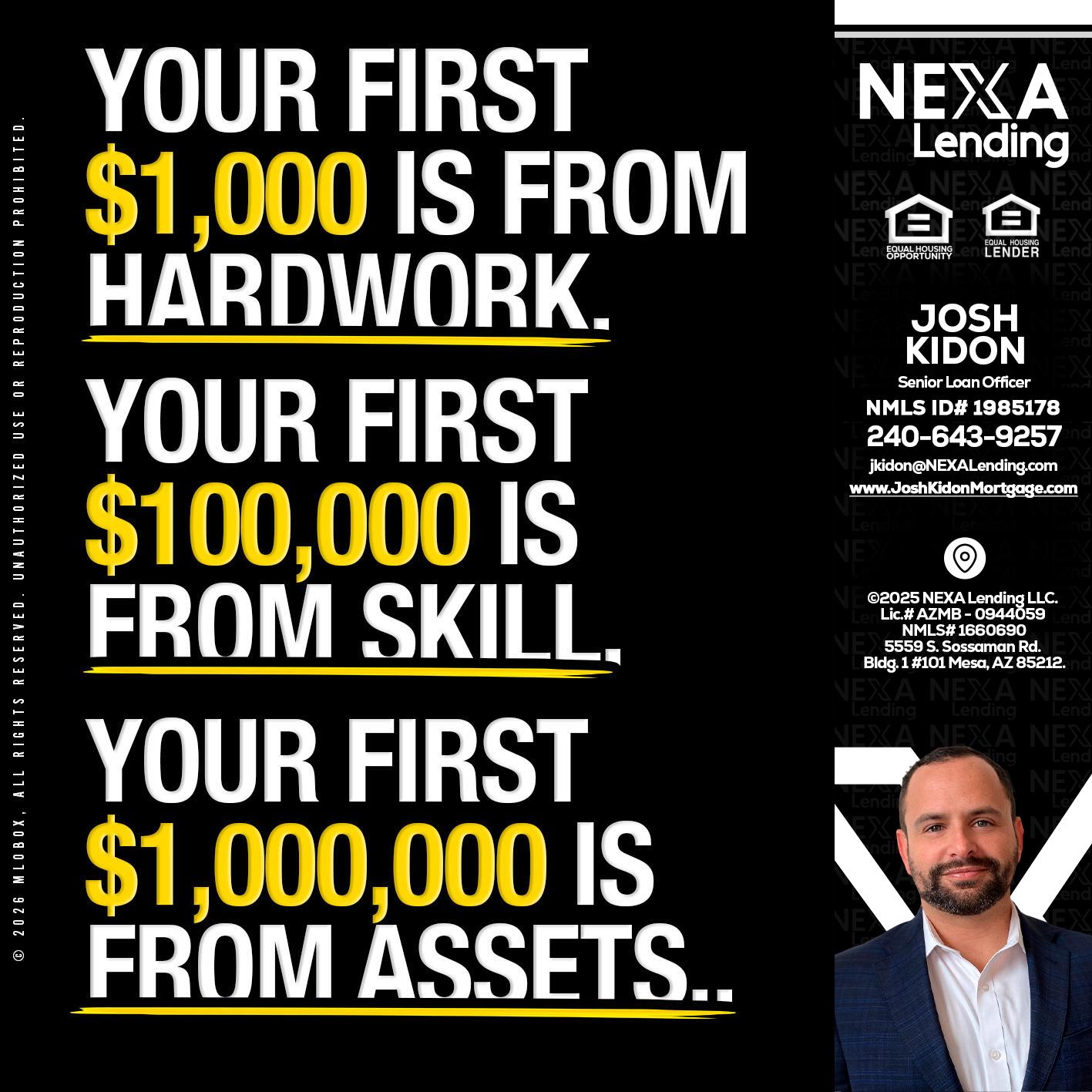 YOUR FIRST $1000 - Joshua Kidon -Senior Loan Officer