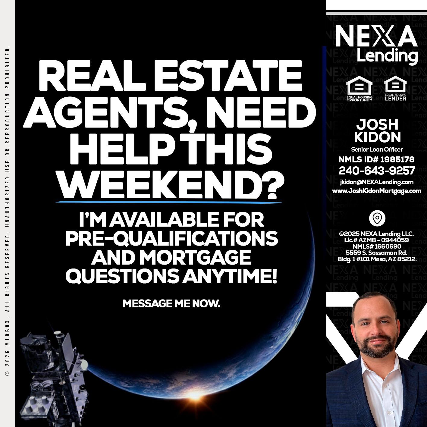 REAL ESTATE AGENTS - Joshua Kidon -Senior Loan Officer