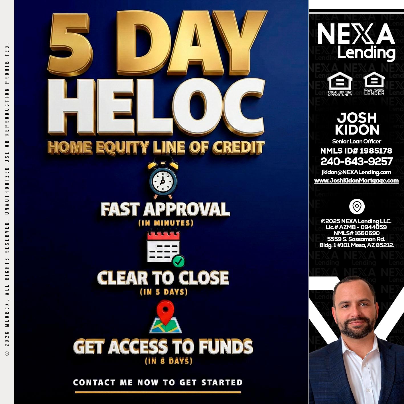 5 day hello - Joshua Kidon -Senior Loan Officer