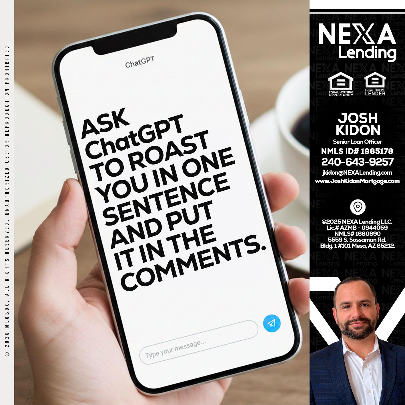 ask chatgpt - Joshua Kidon -Senior Loan Officer