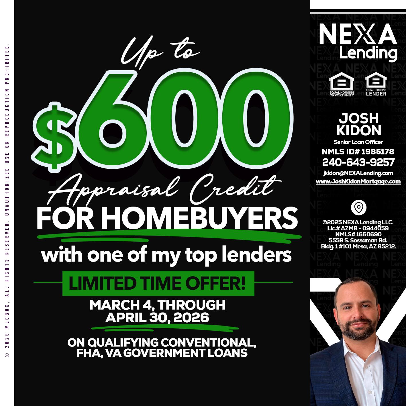 UP TO 600 - Joshua Kidon -Senior Loan Officer