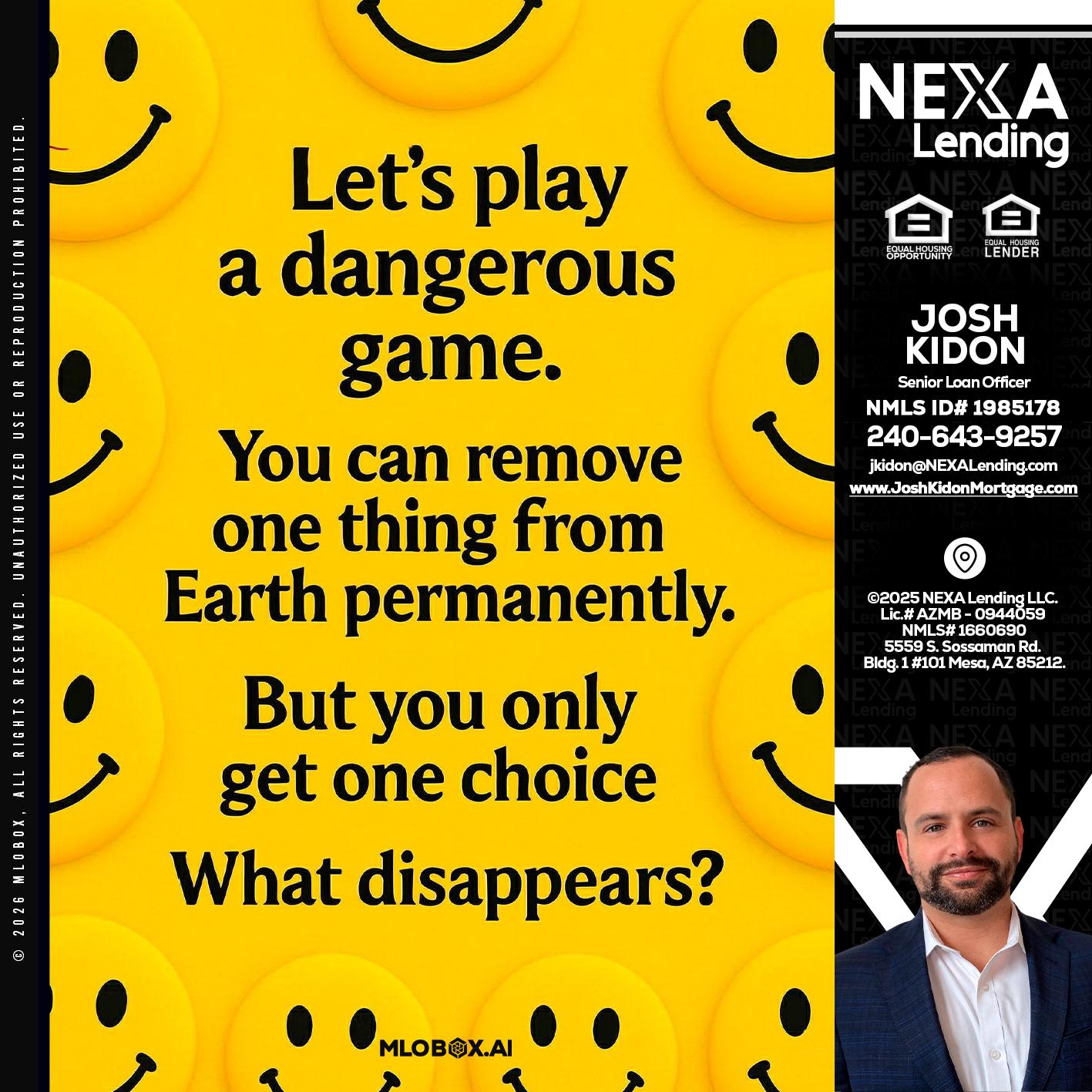 LETS PLAY - Joshua Kidon -Senior Loan Officer