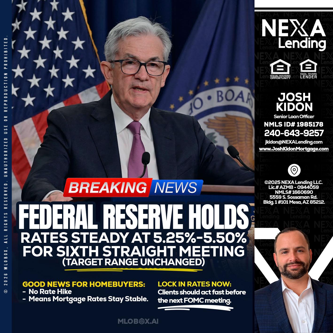 federal reserve - Joshua Kidon -Senior Loan Officer