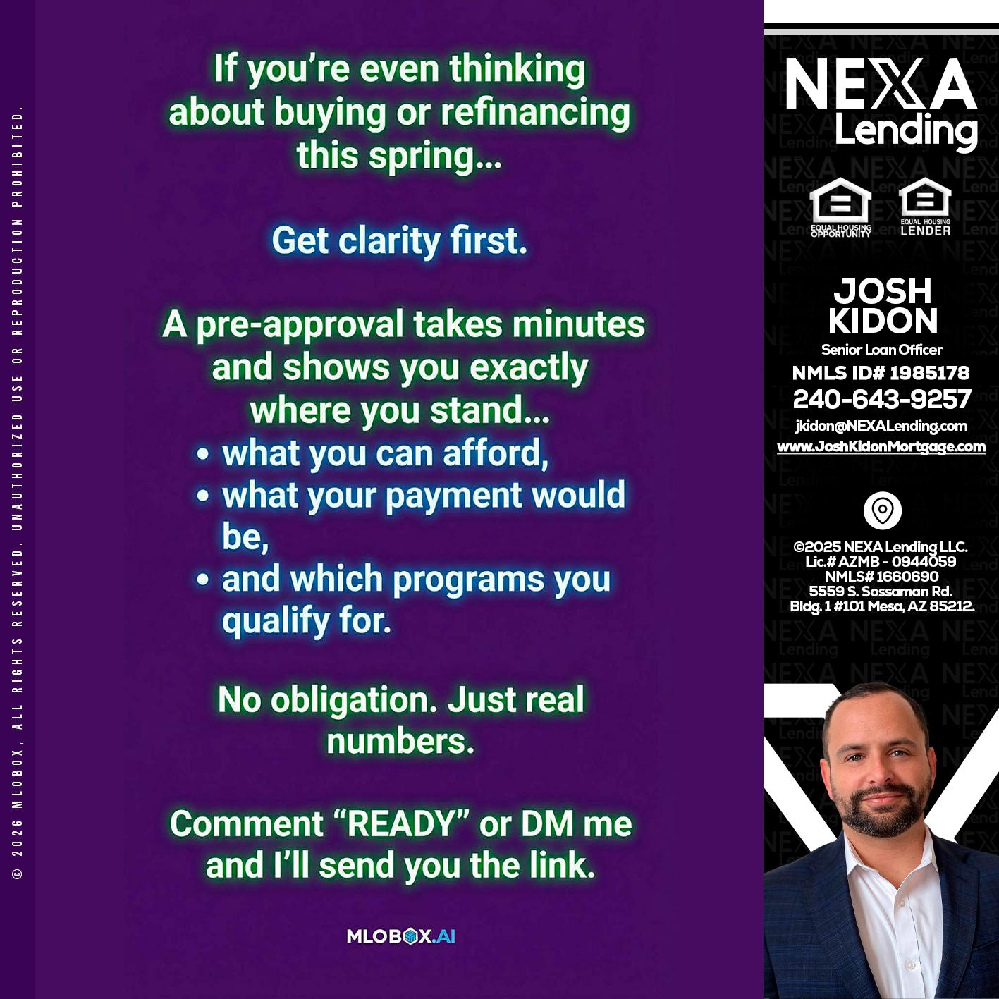 IF YOU THINKING - Joshua Kidon -Senior Loan Officer