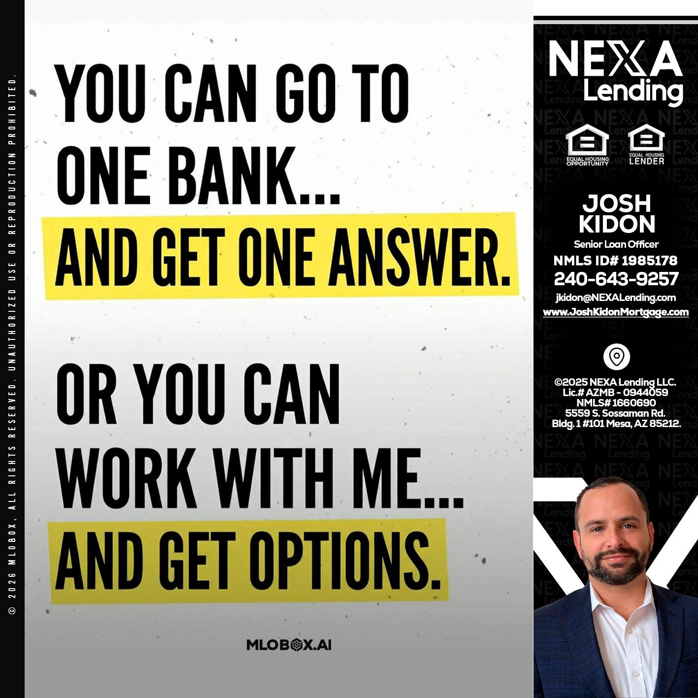 YOU CAN GO TO - Joshua Kidon -Senior Loan Officer