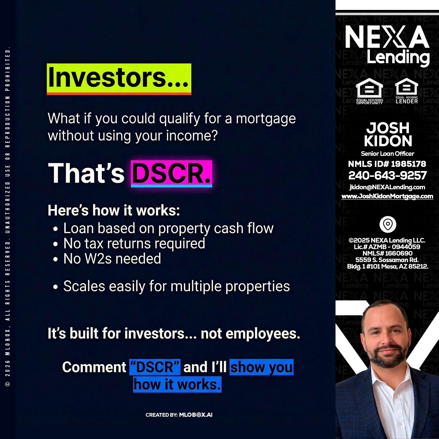 INVESTORS - Joshua Kidon -Senior Loan Officer