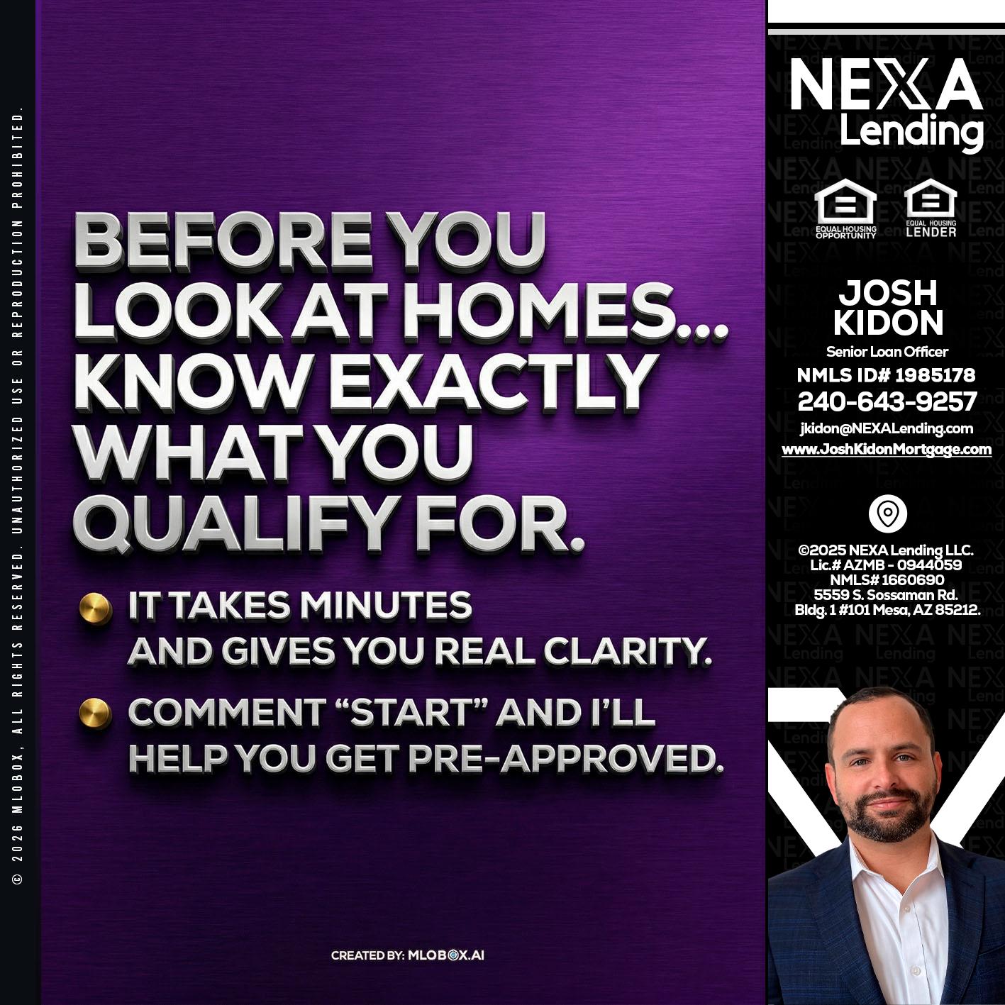 BEFORE YOU - Joshua Kidon -Senior Loan Officer