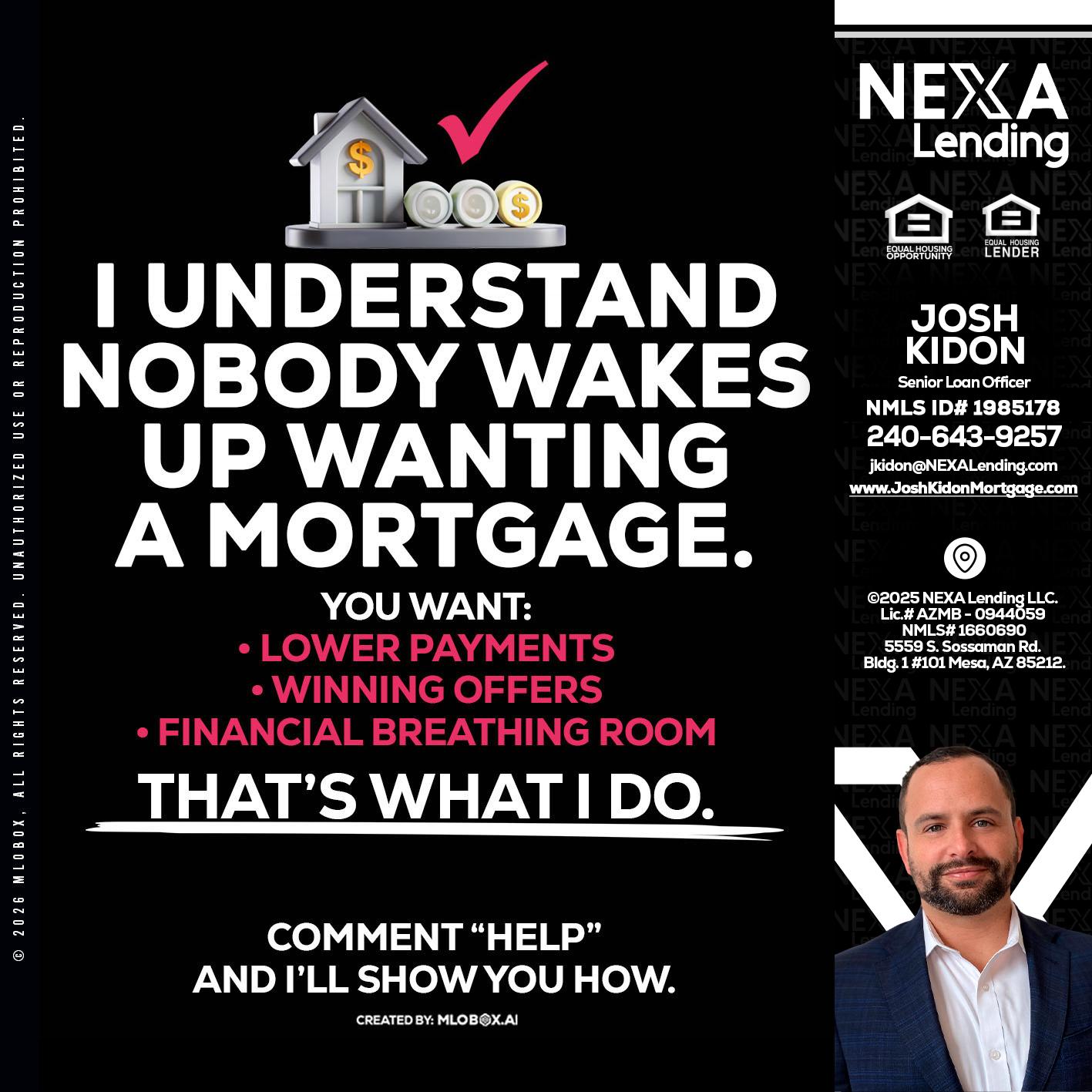 I UNDERSTAND - Joshua Kidon -Senior Loan Officer