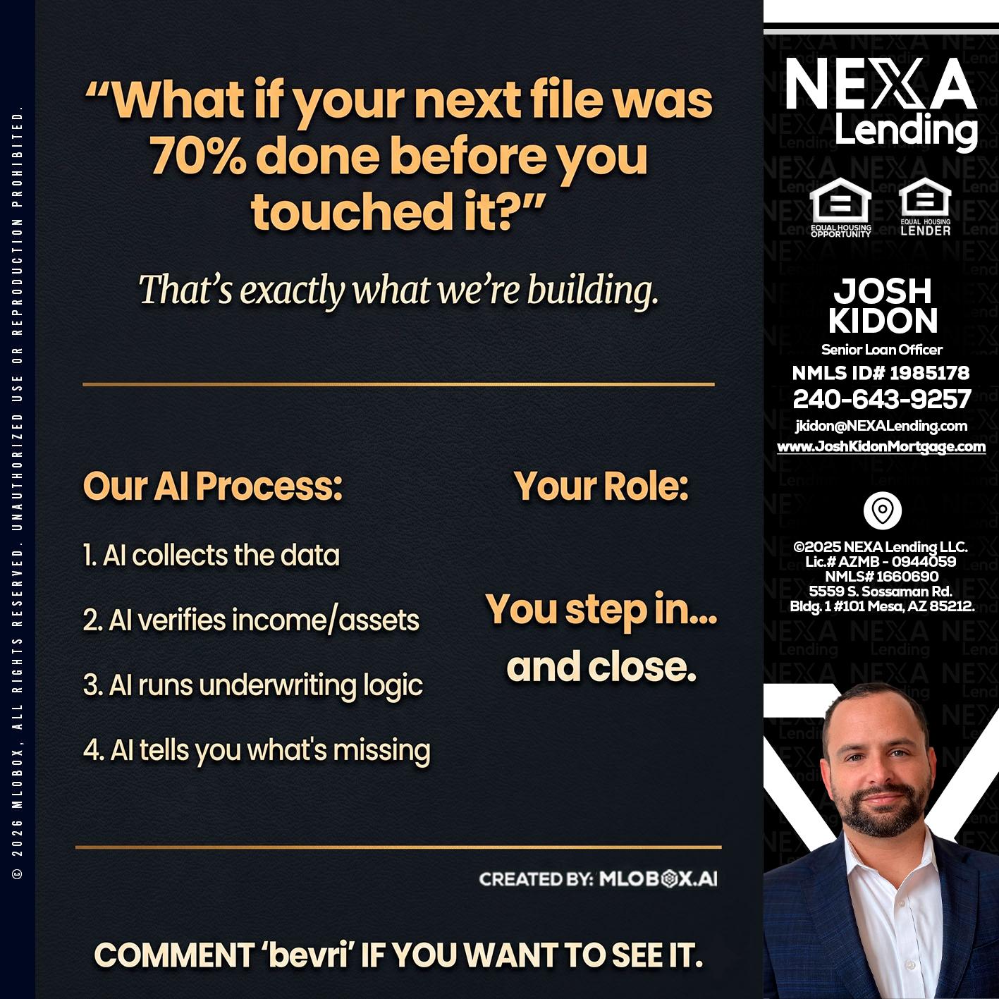 WHAT IF YOUR - Joshua Kidon -Senior Loan Officer