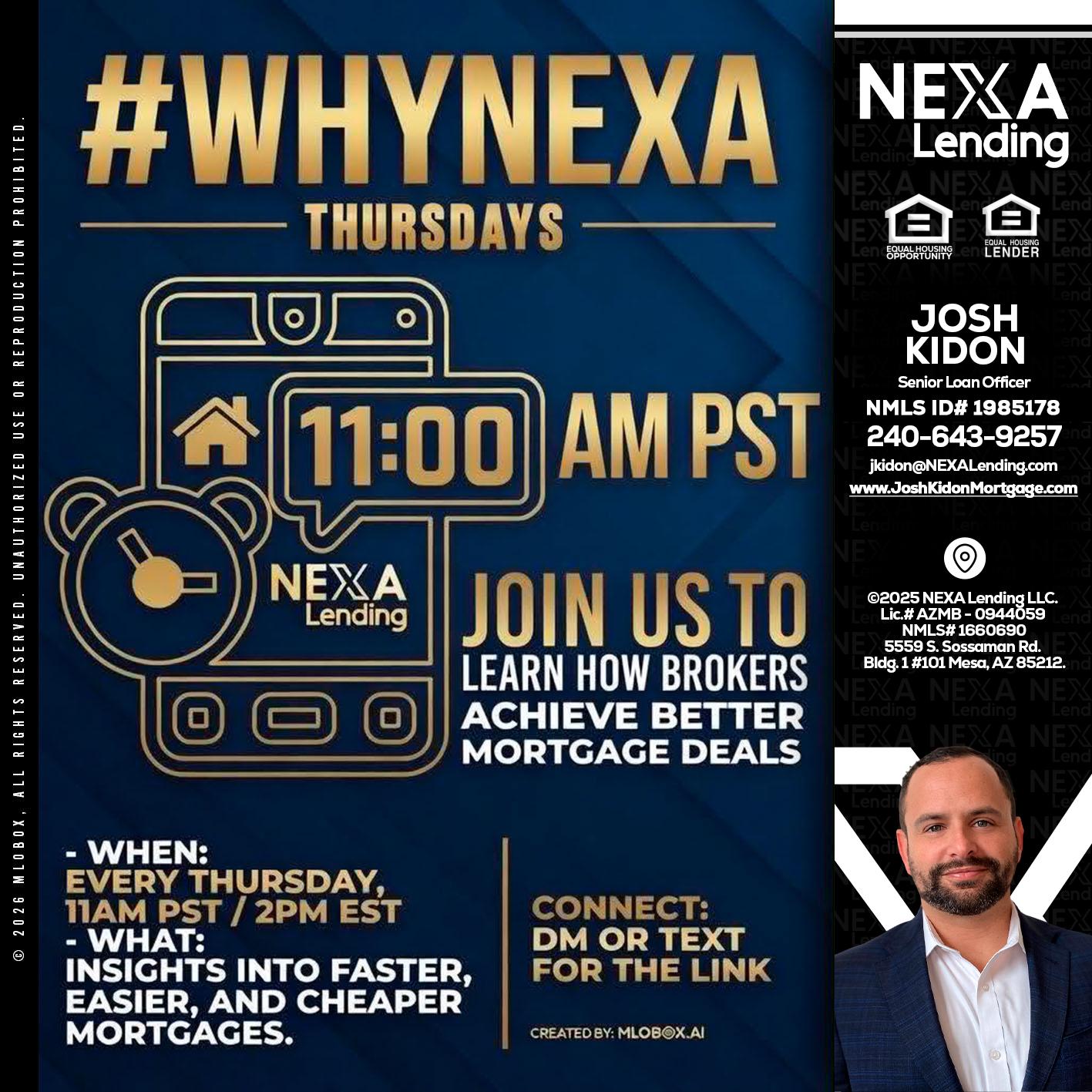 WHY NEXA THURDAYS - Joshua Kidon -Senior Loan Officer