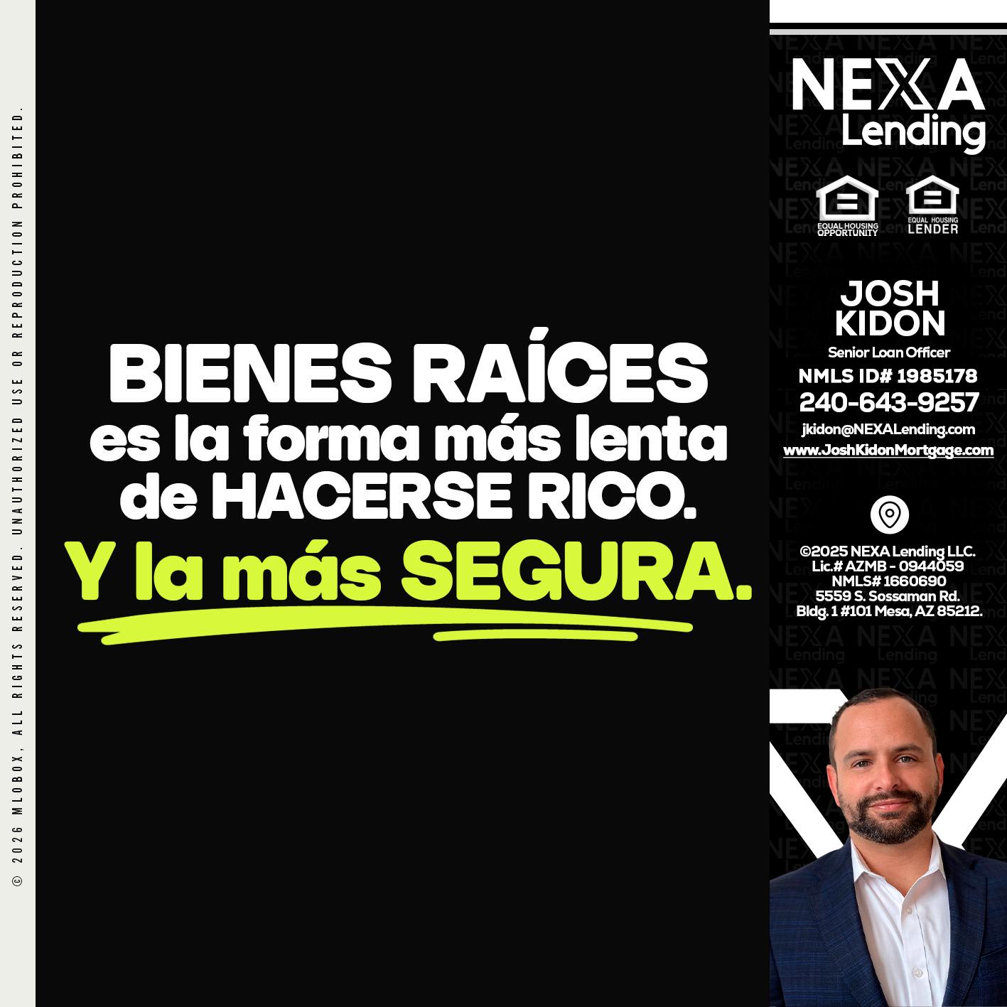 bienes raíces - Joshua Kidon -Senior Loan Officer