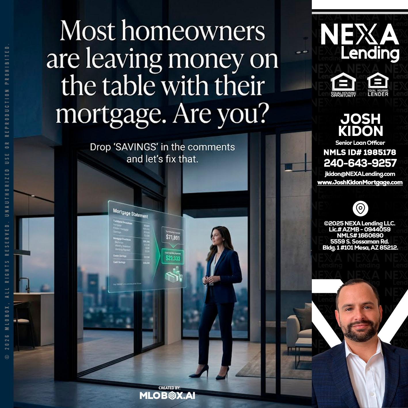 MOST OWNERS - Joshua Kidon -Senior Loan Officer