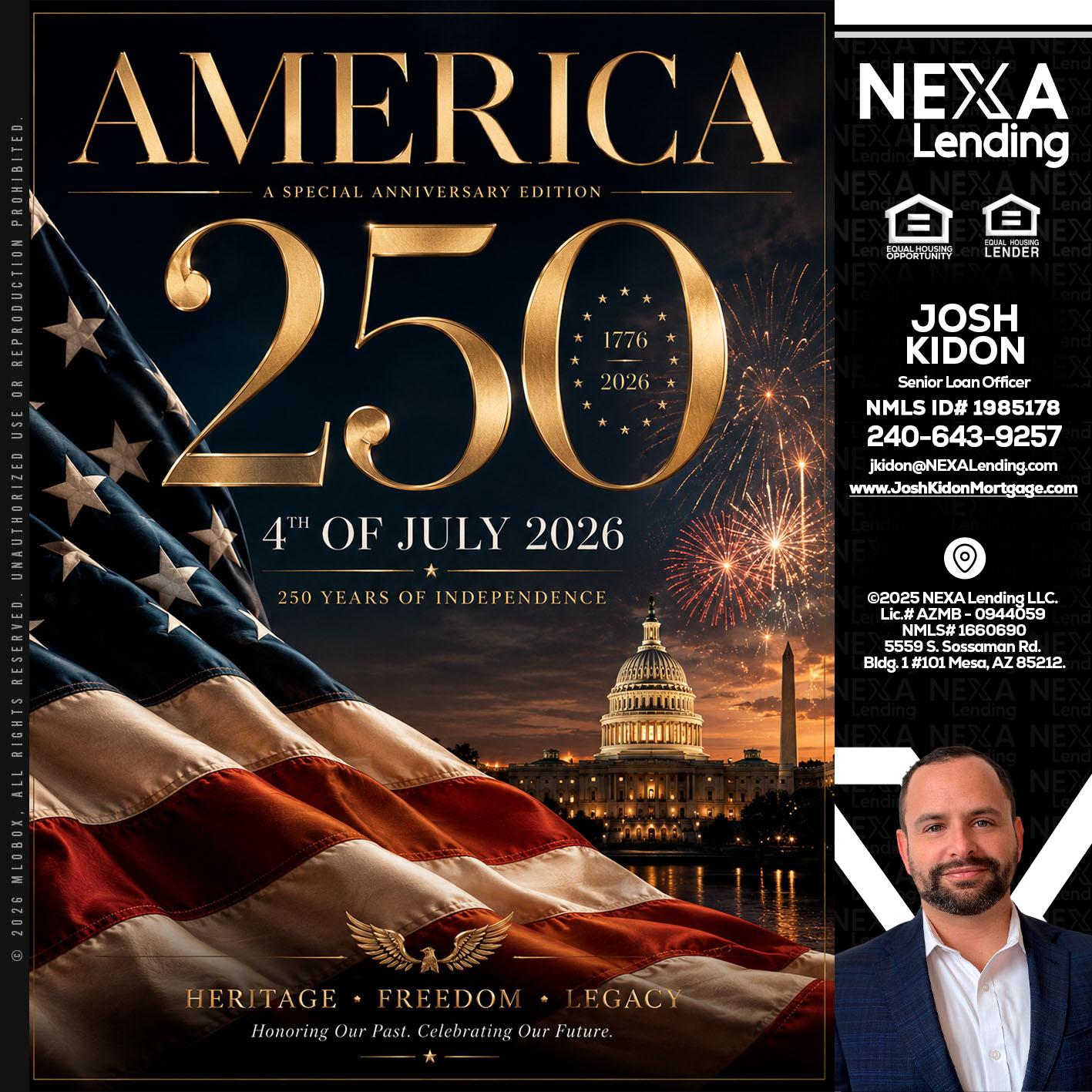 AMERICA 250 TH - Joshua Kidon -Senior Loan Officer