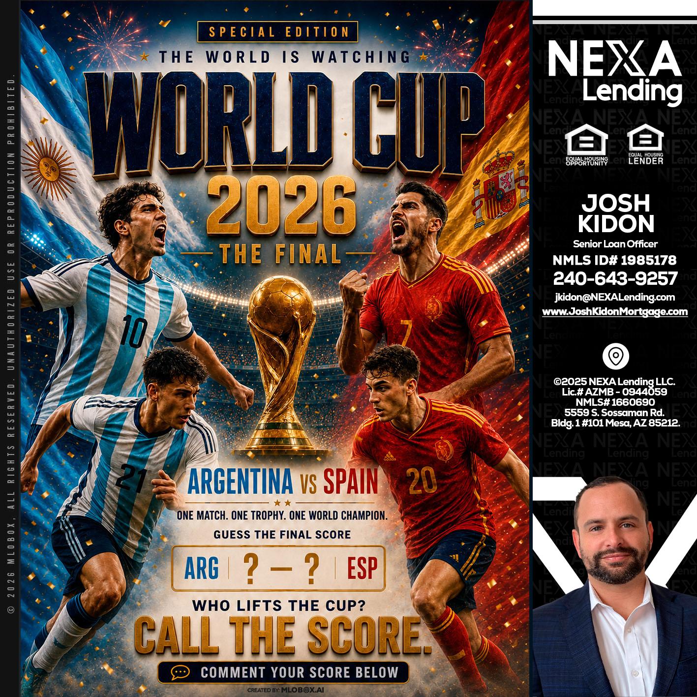 World Cup 2026 finals - Joshua Kidon -Senior Loan Officer