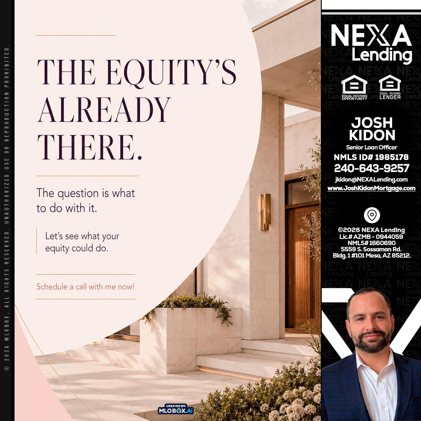 THE EQUITY'S - Joshua Kidon -Senior Loan Officer
