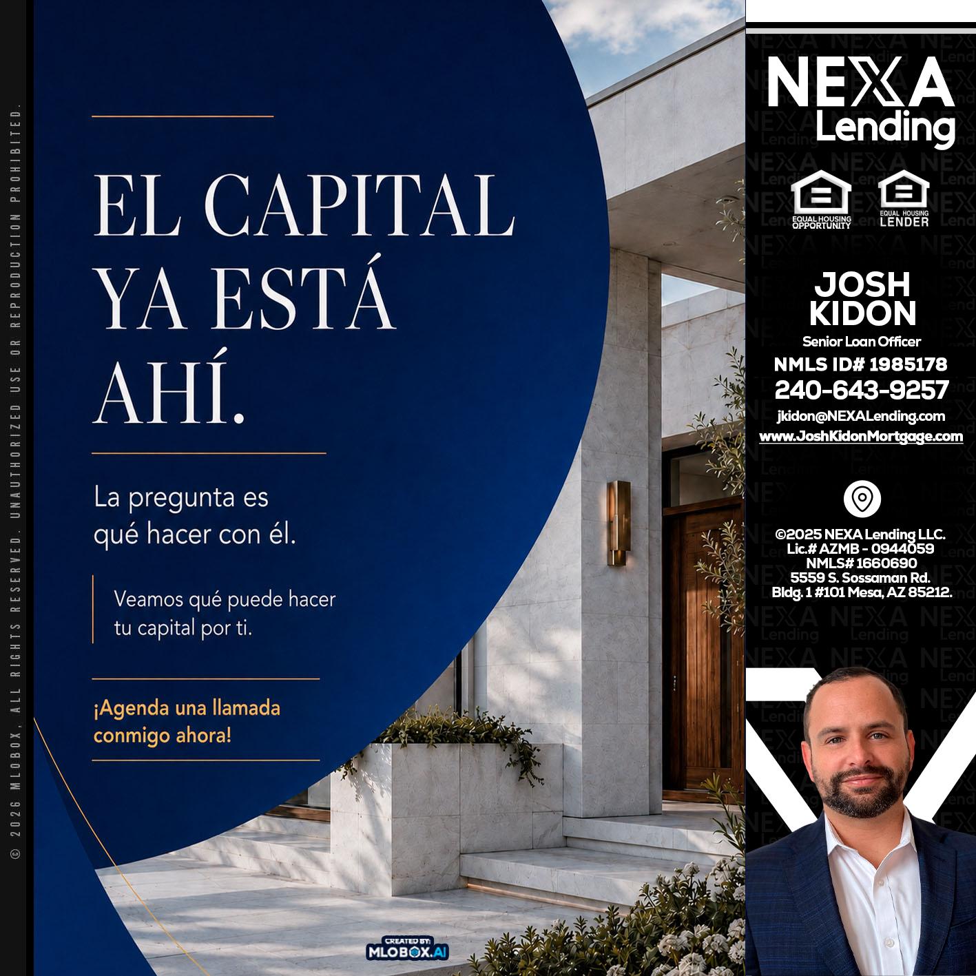 el capital ya esta ahi - Joshua Kidon -Senior Loan Officer