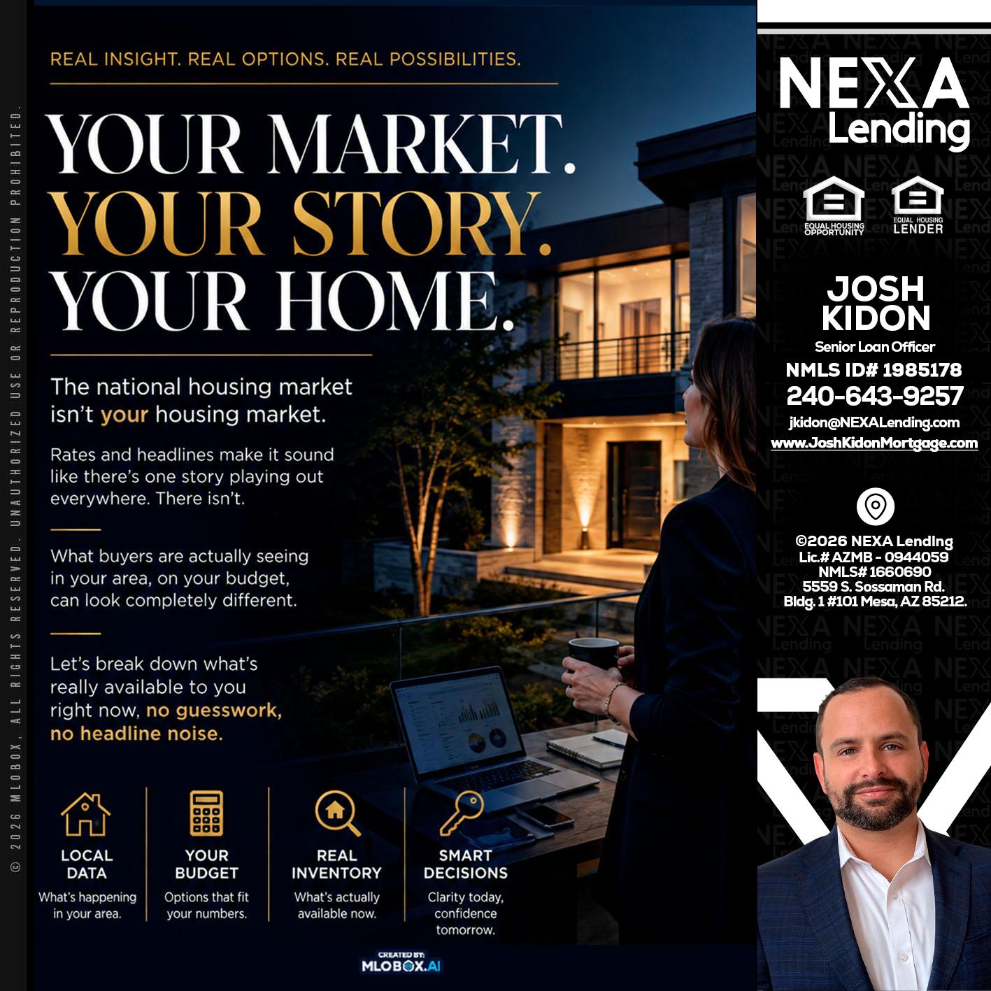 your market - Joshua Kidon -Senior Loan Officer