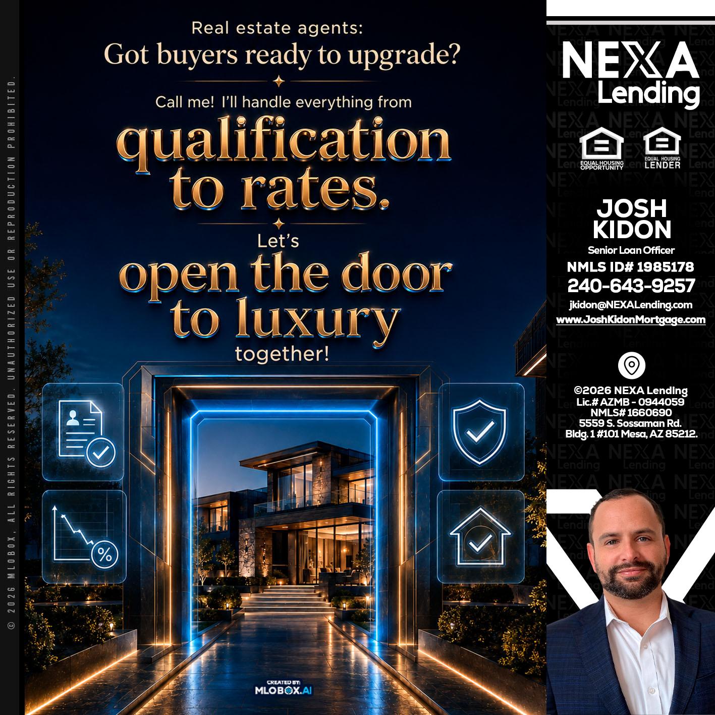 QUALIFICATION TO RATES - Joshua Kidon -Senior Loan Officer