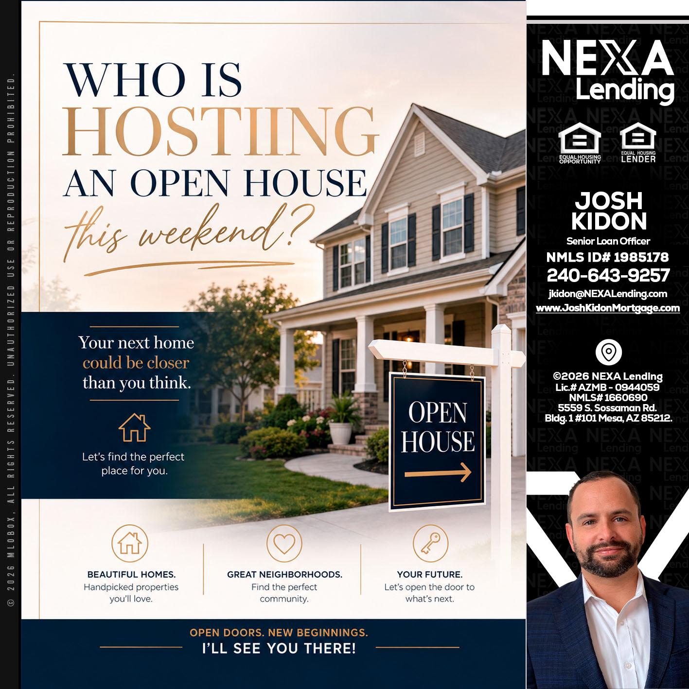 WHOS HOSTING - Joshua Kidon -Senior Loan Officer
